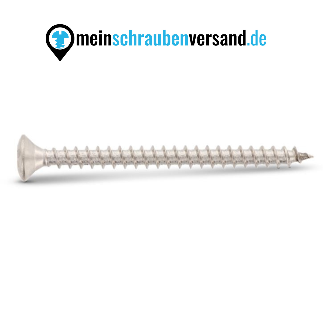 Spanplattenschrauben Edelstahl A2 - Holzbauschrauben - Holzschrauben - Rundkopf - Vollgewinde mit verstärktem Kopf 6x90 50