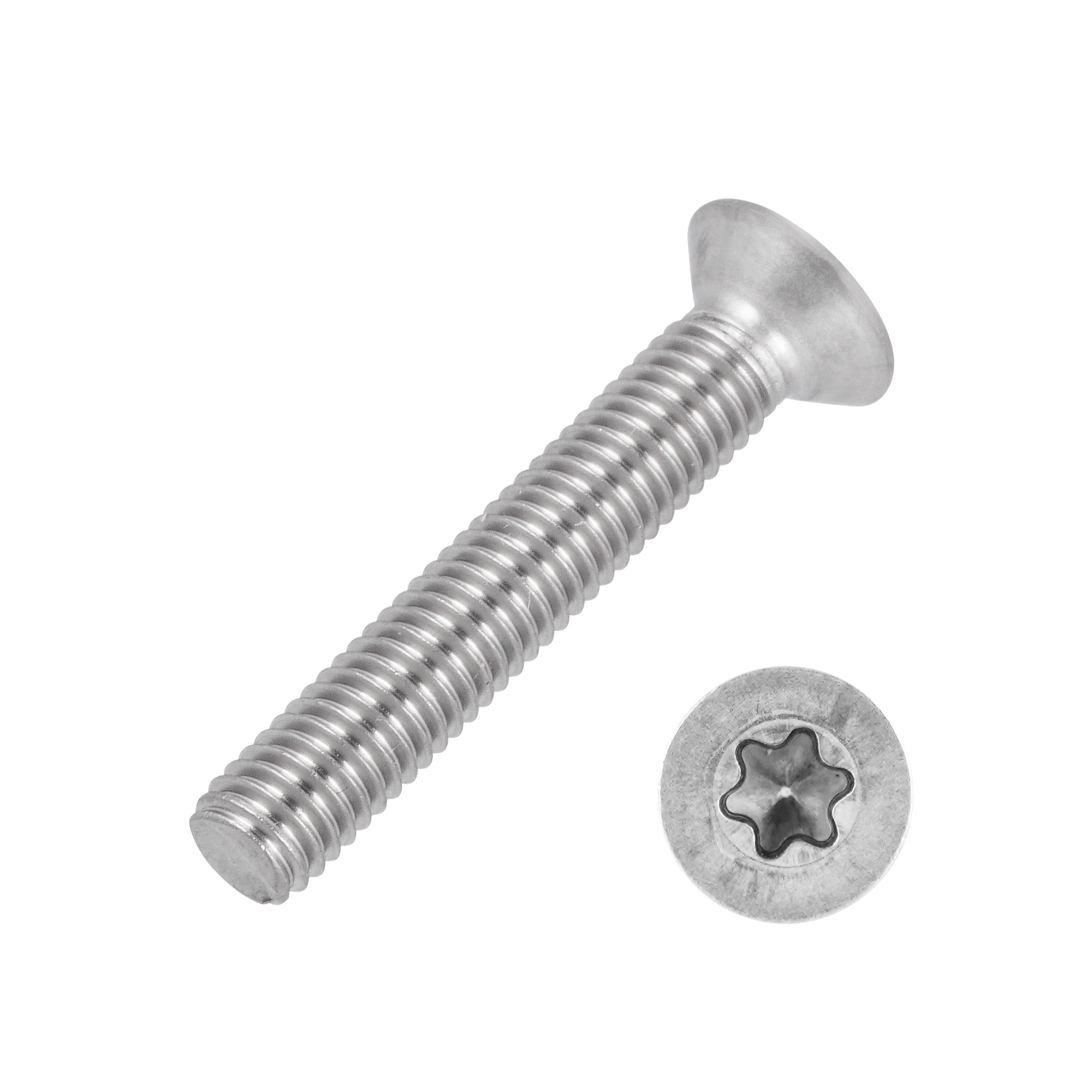 Senkkopfschrauben Torx M4x25 Innensechsrund - Vollgewinde ISO 14581 DIN 965 TX Senkschrauben Edelstahl M4 x 25 mm 50 Stück