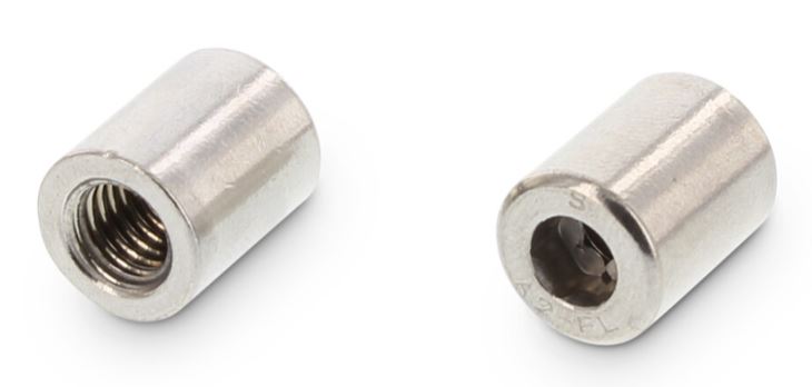 M8 X16 SW 6 Muttern mit Innensechskant, Gewindelänge ~ 12 mm A2-70