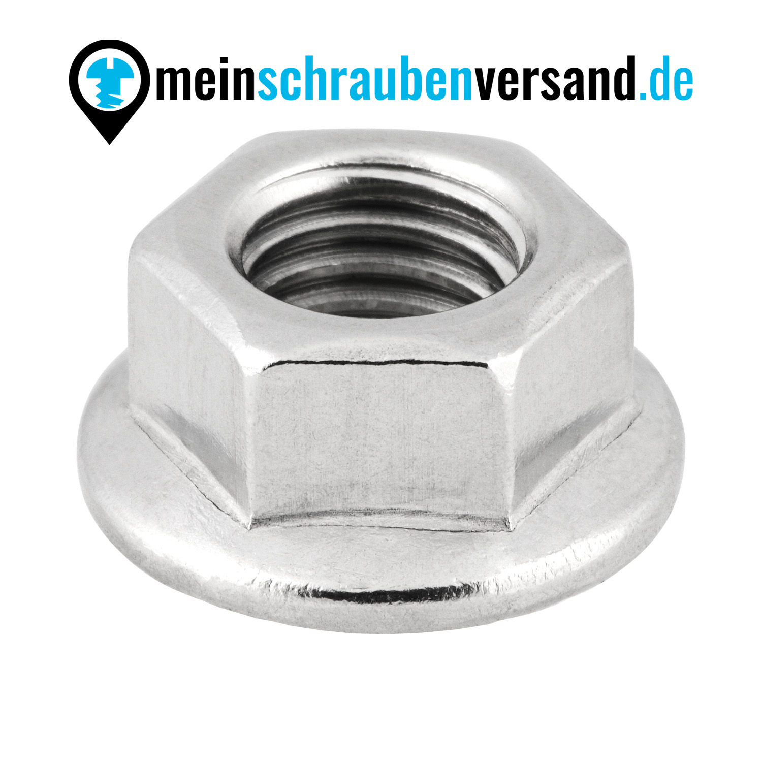 Flanschmuttern DIN 6923 (Sperrverzahnung - UKV) M3 - M16 - Edelstahlmuttern - Sperrzahnmuttern - Sechskantmuttern - Flansch - A2 V2A rostfreier Edelstahl M6 50