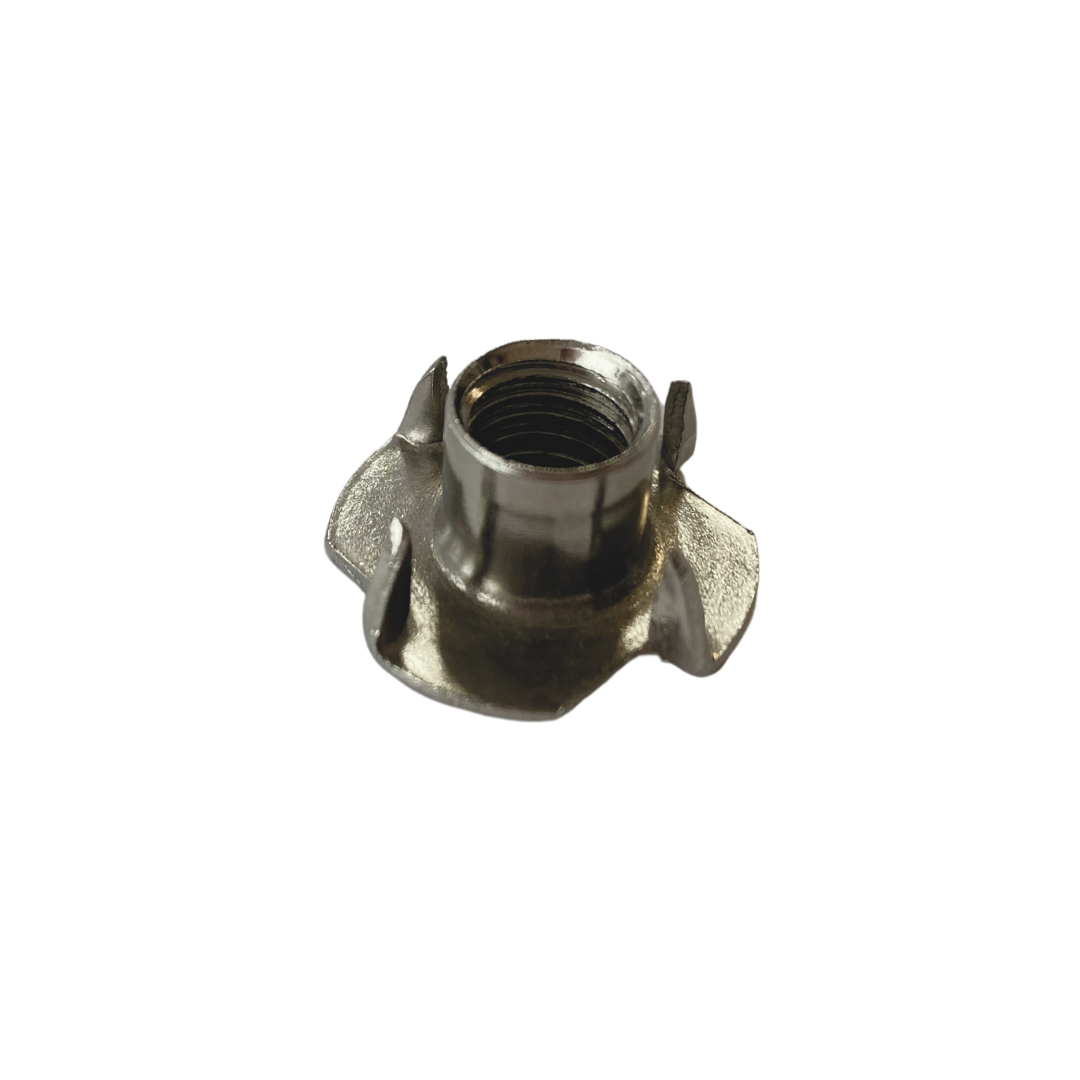 Einschlagmuttern M 4 25 Stück (4 Einschlagspitzen als Mitdrehsicherung, Gewinde metrisch) M4 - M12 - Edelstahl Muttern - Zackenmuttern - A2 V2A rostfreier Edelstahl -  M4 25