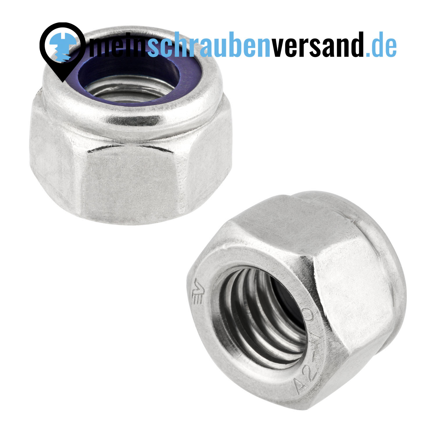 Sicherungsmuttern M12 50 Stück DIN 982 (selbstsichernd, hohe Form) M4 - M16 - Stopmuttern - Kappenmuttern - Sechskantmuttern A2 V2A rostfreier Edelstahl
