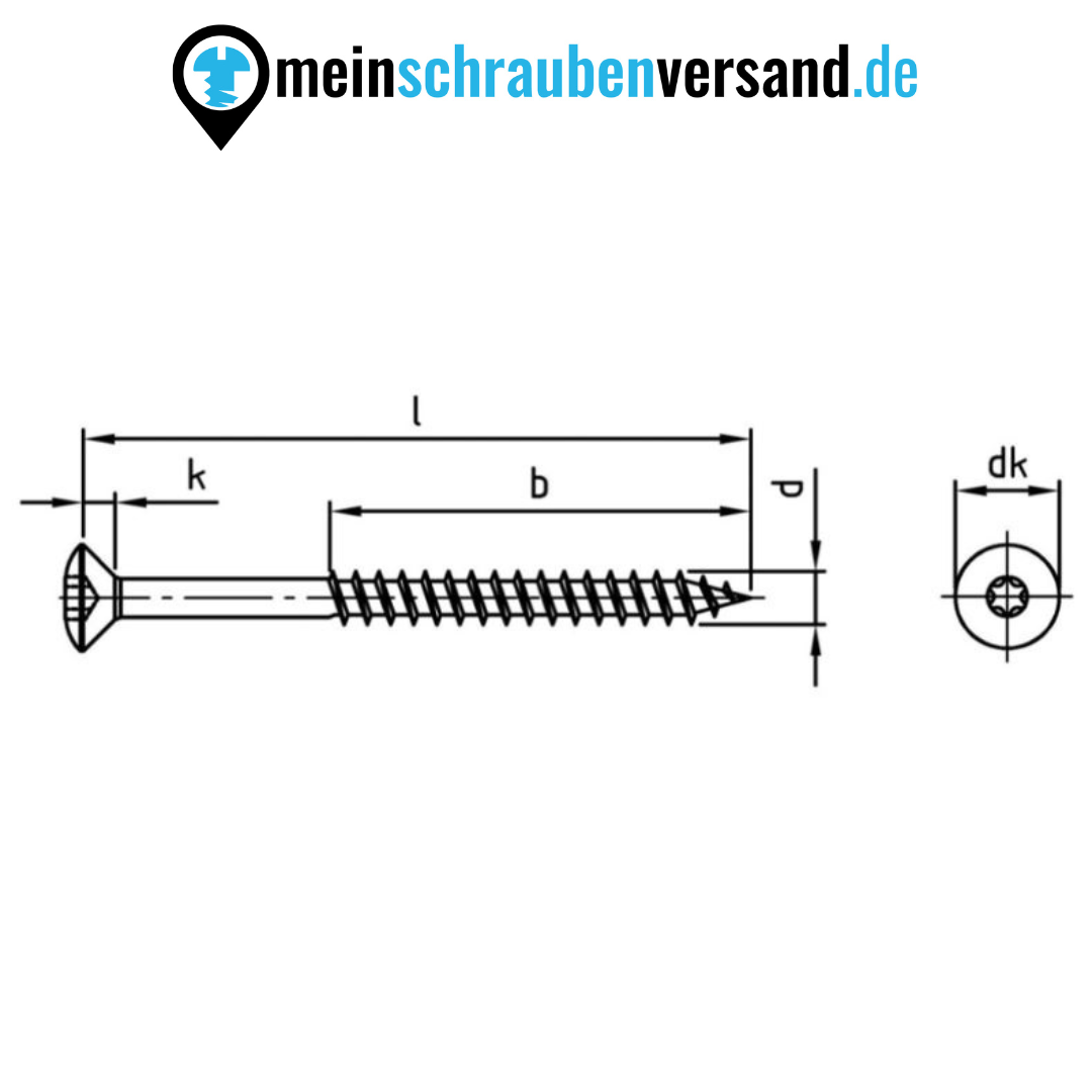 Spanplattenschrauben Edelstahl A2 - Holzbauschrauben - Holzschrauben - Linsensenkkopf - Teilgewinde mit verstärktem Kopf 6x80 50