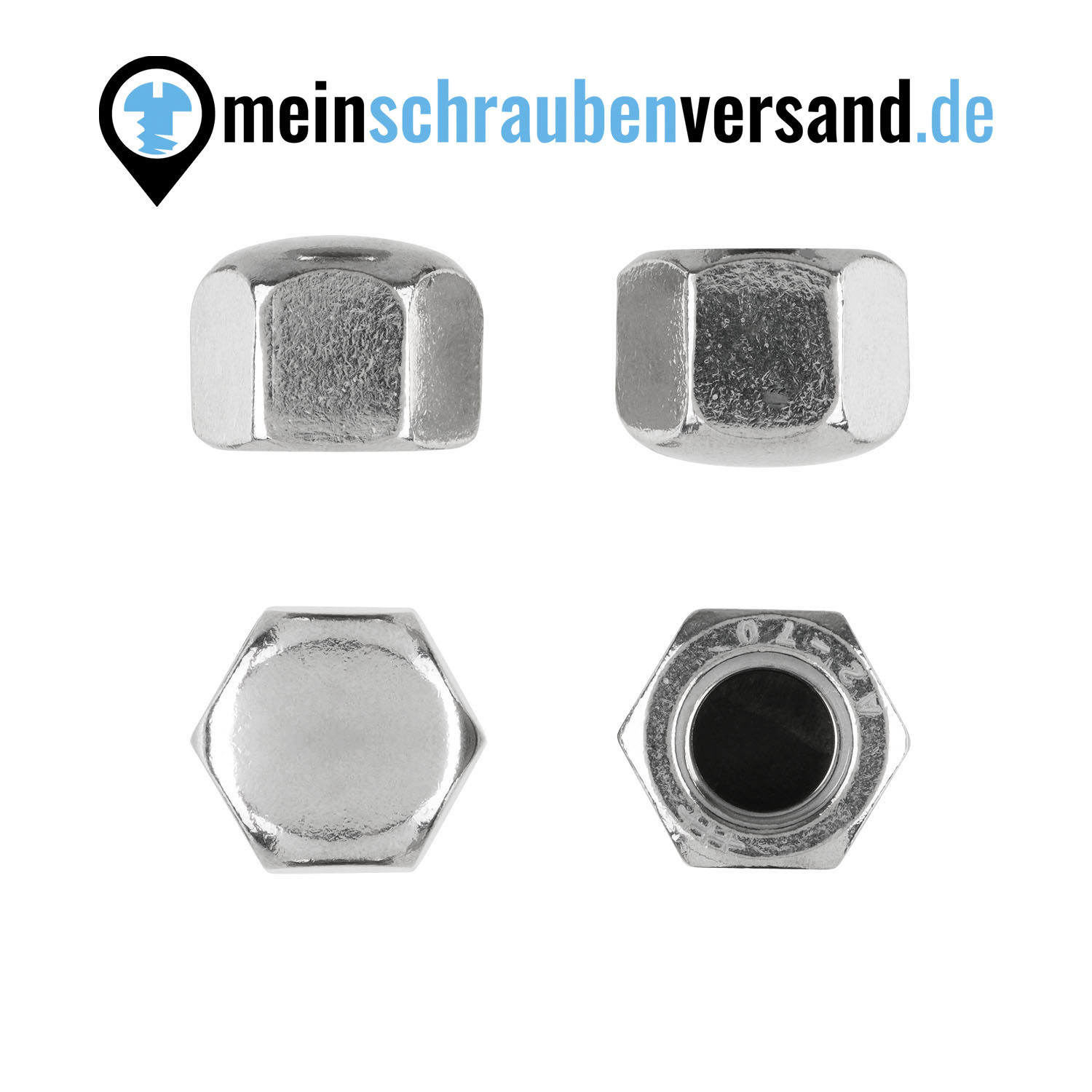 Sechskant Hutmuttern M12 50 Stück DIN 917 (niedrige Form) M3 - M18 - Kappenmuttern - A2 V2A rostfreier Edelstahl