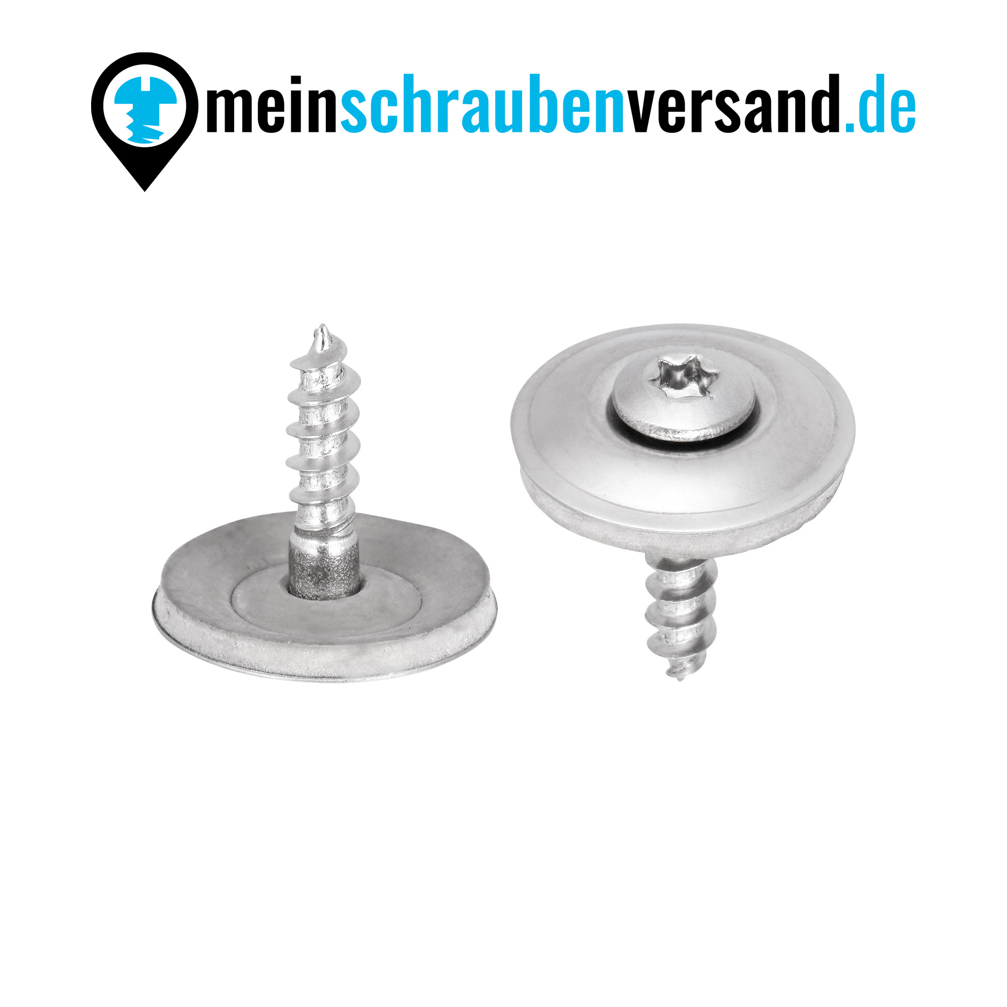 Spenglerschrauben DIN 7995 TX EPDM-Dichtscheibe Torx Neopren-Gummidichtung rostfreier A2 Edelstahl 4,5 x 20 mm - 15 mm 25 Stück