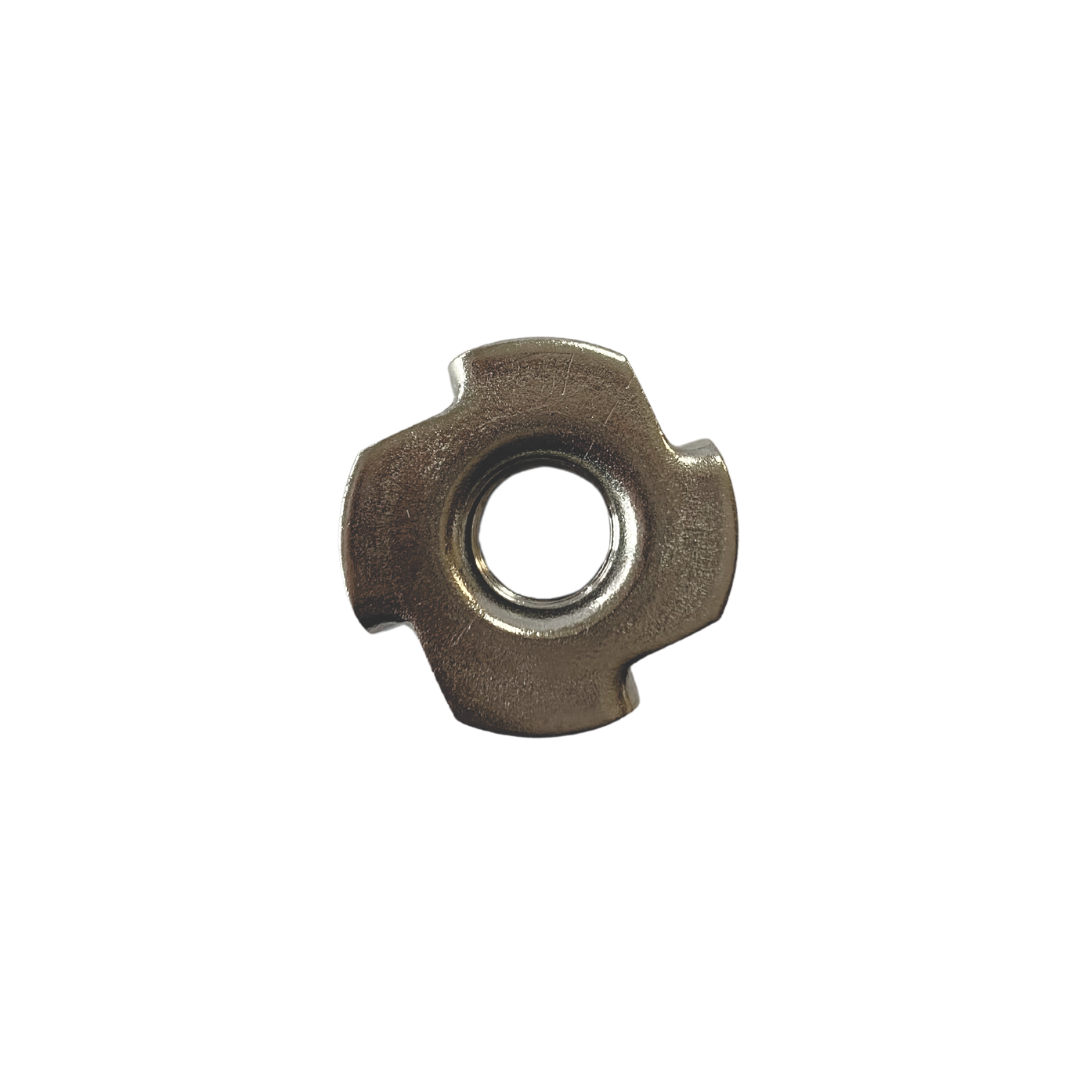 Einschlagmuttern M 4 25 Stück (4 Einschlagspitzen als Mitdrehsicherung, Gewinde metrisch) M4 - M12 - Edelstahl Muttern - Zackenmuttern - A2 V2A rostfreier Edelstahl -  M4 25