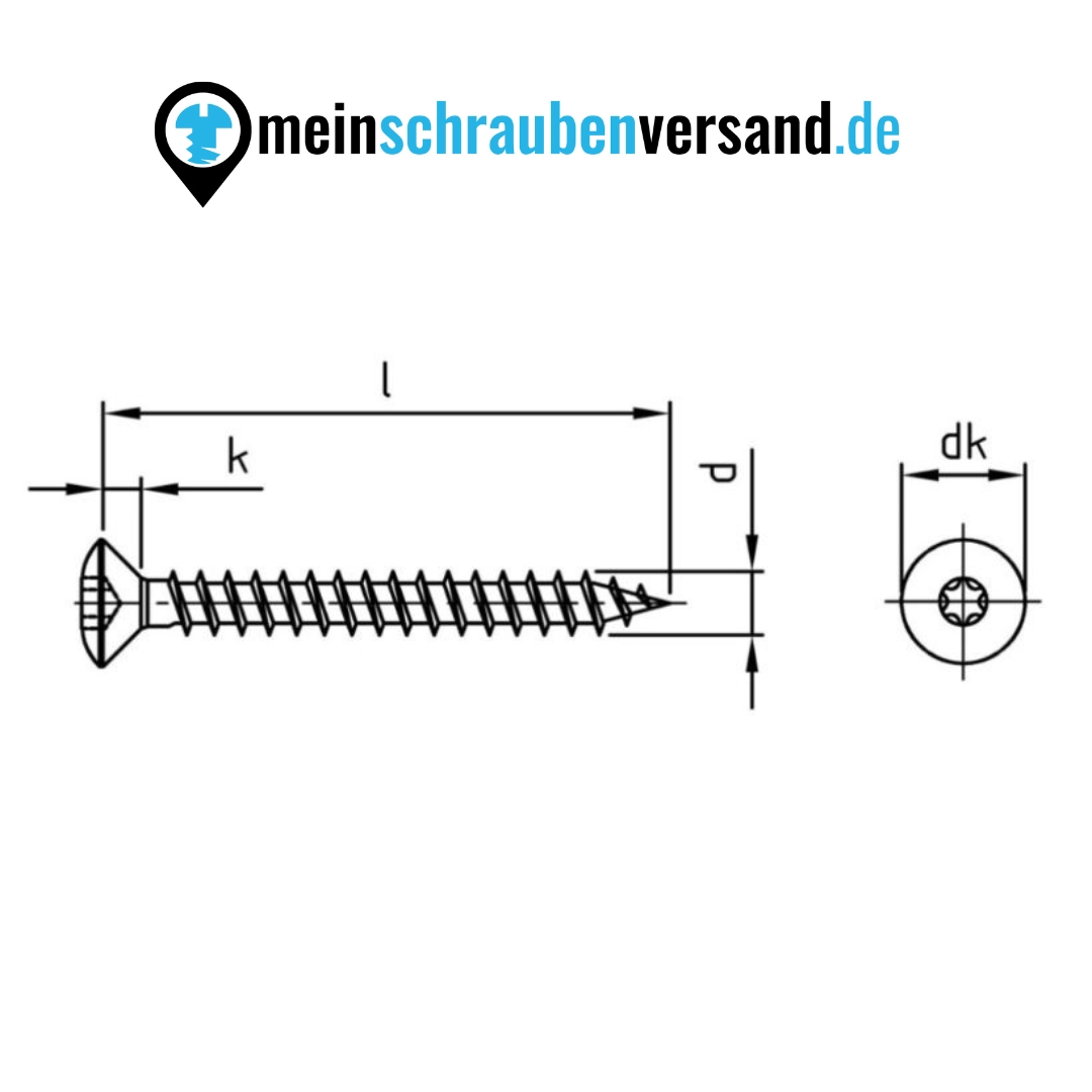 Spanplattenschrauben Edelstahl A2 - Holzbauschrauben - Holzschrauben - Rundkopf - Vollgewinde mit verstärktem Kopf 6x90 50