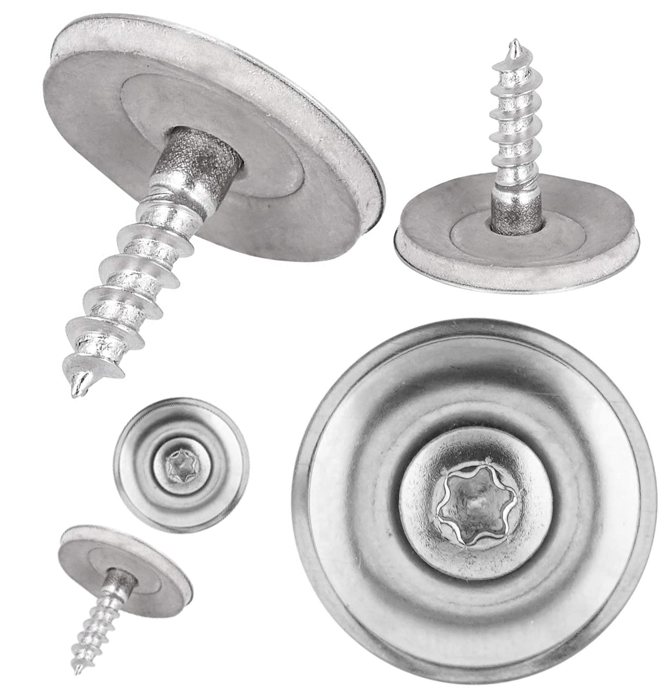 Spenglerschrauben DIN 7995 TX EPDM-Dichtscheibe Torx Neopren-Gummidichtung rostfreier A2 Edelstahl 4,5 x 20 mm - 15 mm 25 Stück