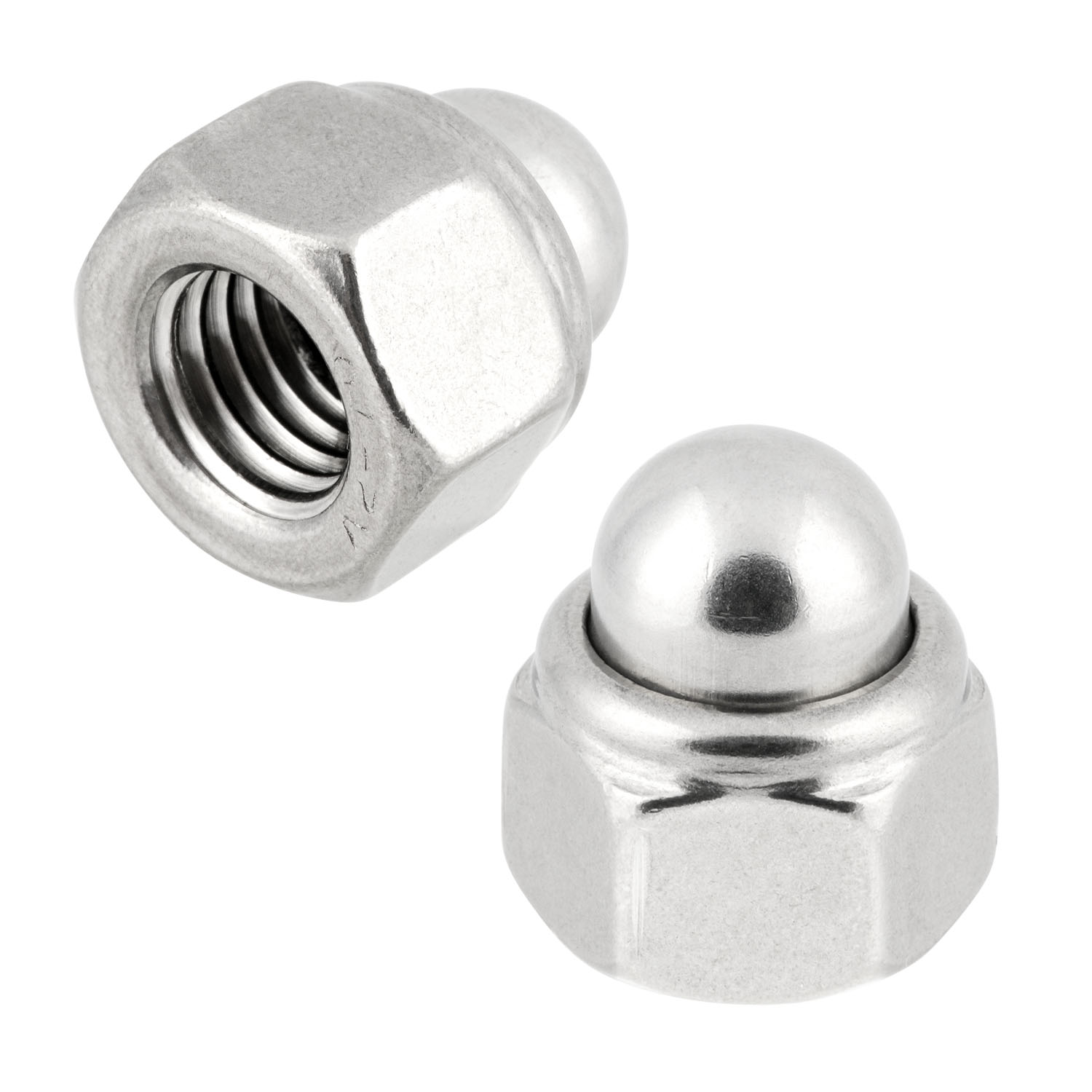 Sechskant Hutmuttern M8 50 Stück DIN 986 (selbstsichernd) M4 - M16 - Stopmuttern - Kappenmuttern A2 V2A rostfreier Edelstahl