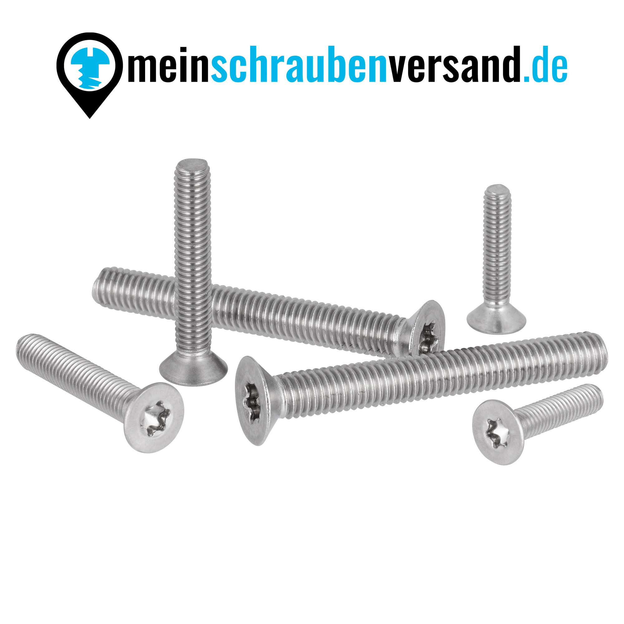 Senkkopfschrauben Torx M8x25 Innensechsrund - Vollgewinde ISO 14581 DIN 965 TX Senkschrauben Edelstahl M8 x 25 mm 10 Stück