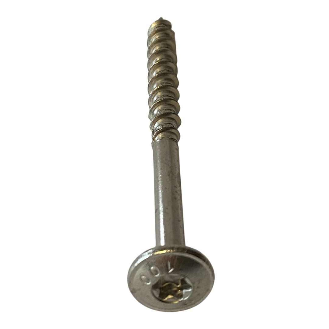 Tellerkopfschrauben 8x100 100 Stück (TX40, Holzbauschrauben für Konstruktionen, CE-Kennzeichen, Bauaufsichtlicher Zulassung) A2 V2A rostfreier Edelstahl - 8 x 100 100