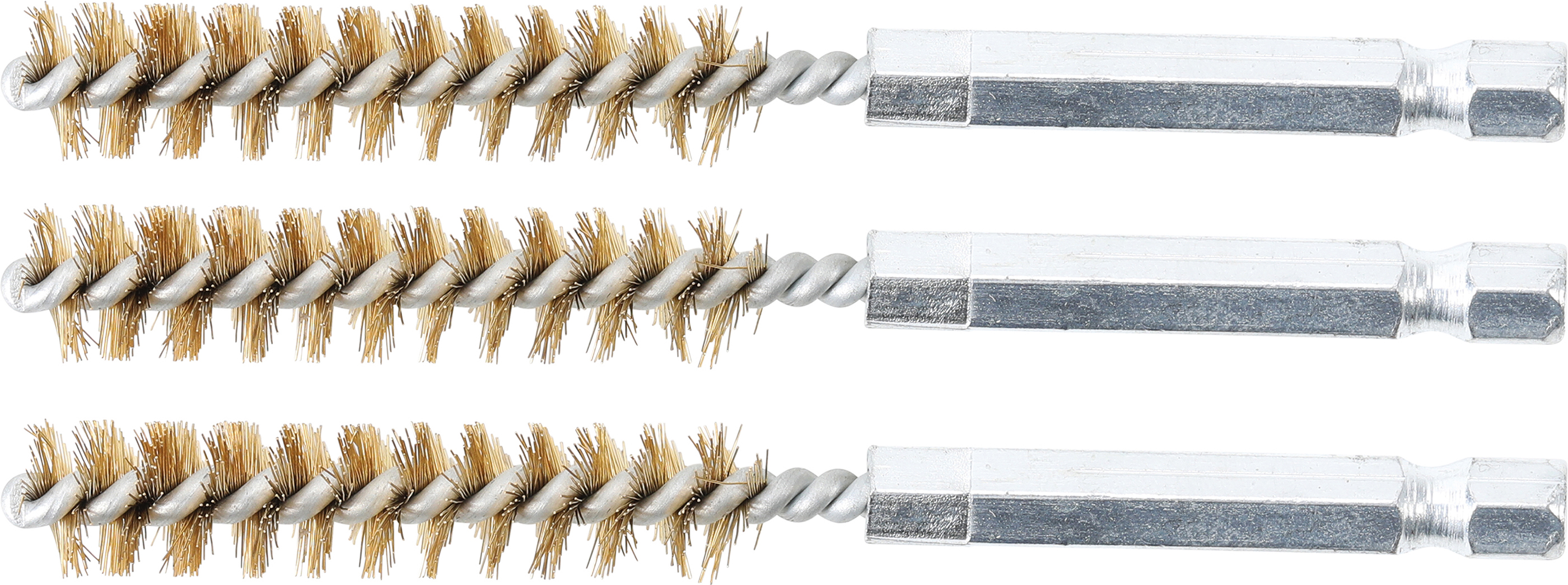 Messingbürste | 10 mm | Antrieb Außensechskant 6,3 mm (1/4") | 3-tlg.