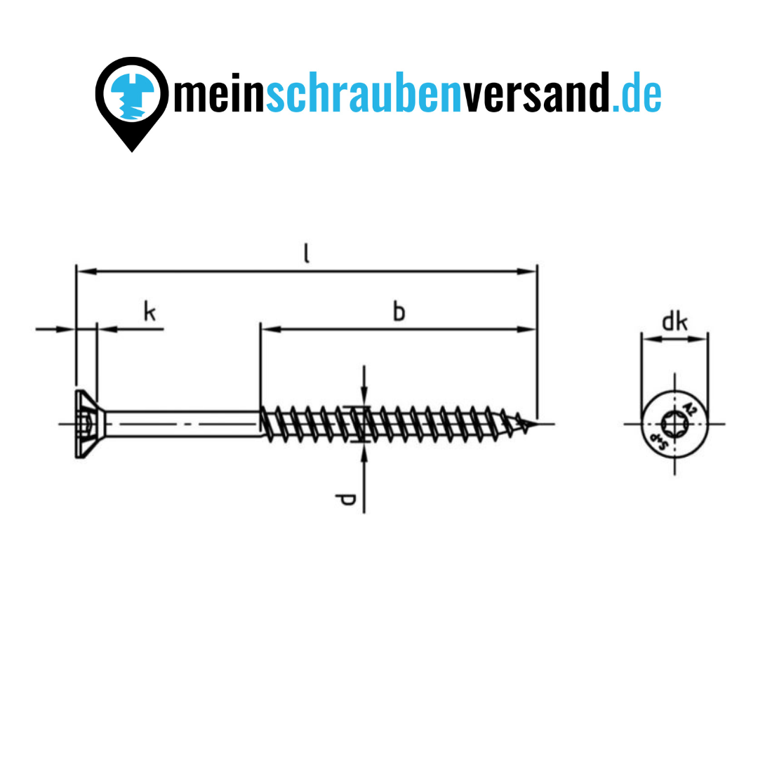 Spanplattenschrauben 10x120 mm 50 Stück Edelstahl A2 - Senkkopf - Teilgewinde mit verstärktem Kopf - Holzbauschrauben - Holzschrauben