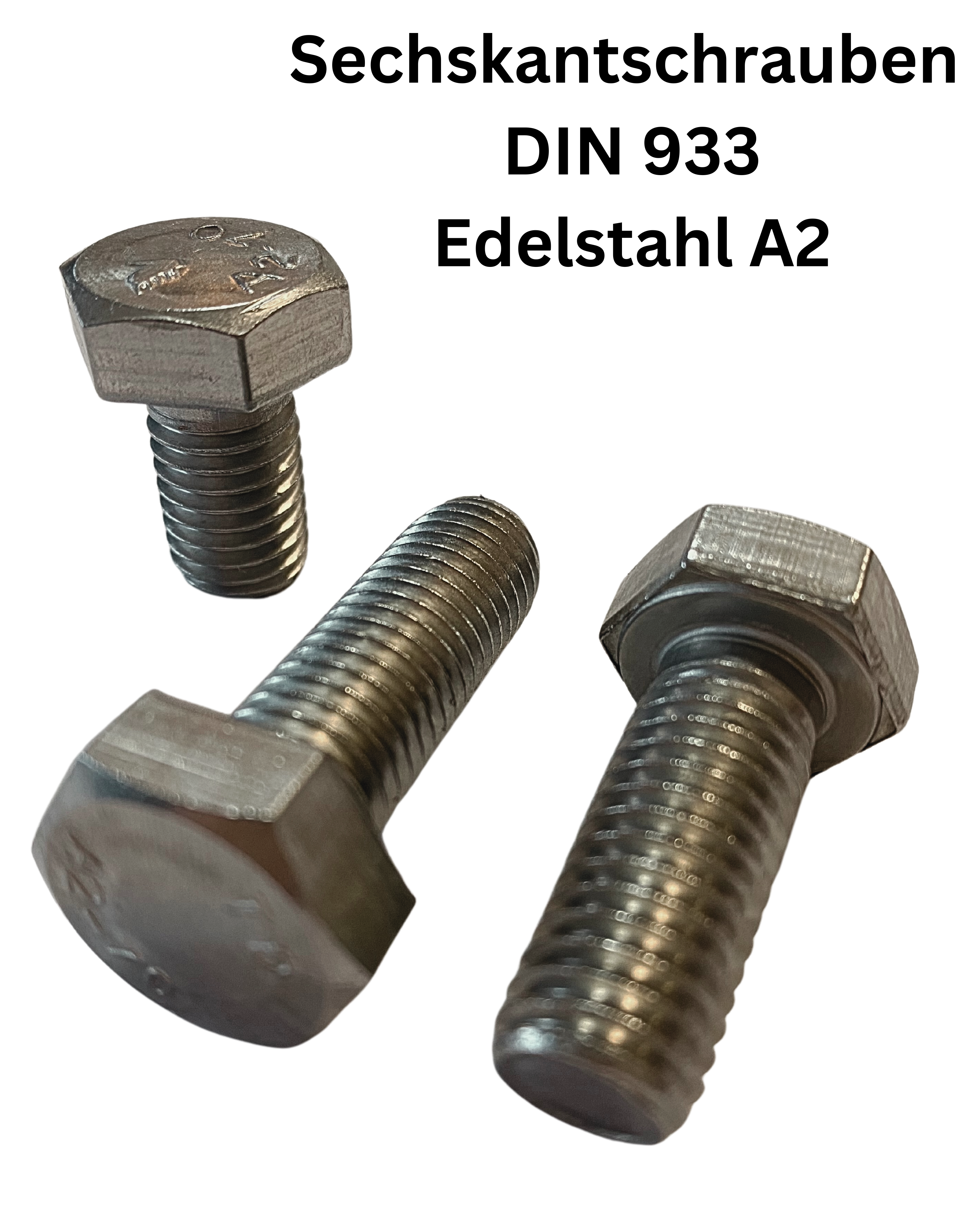 Sechskantschrauben M6x25 25 DIN 933 (Vollgewinde, Gewindeschrauben, Maschinenschrauben, Außensechskant, ISO 4017) A2 V2A rostfreier Edelstahl M6 x 25
