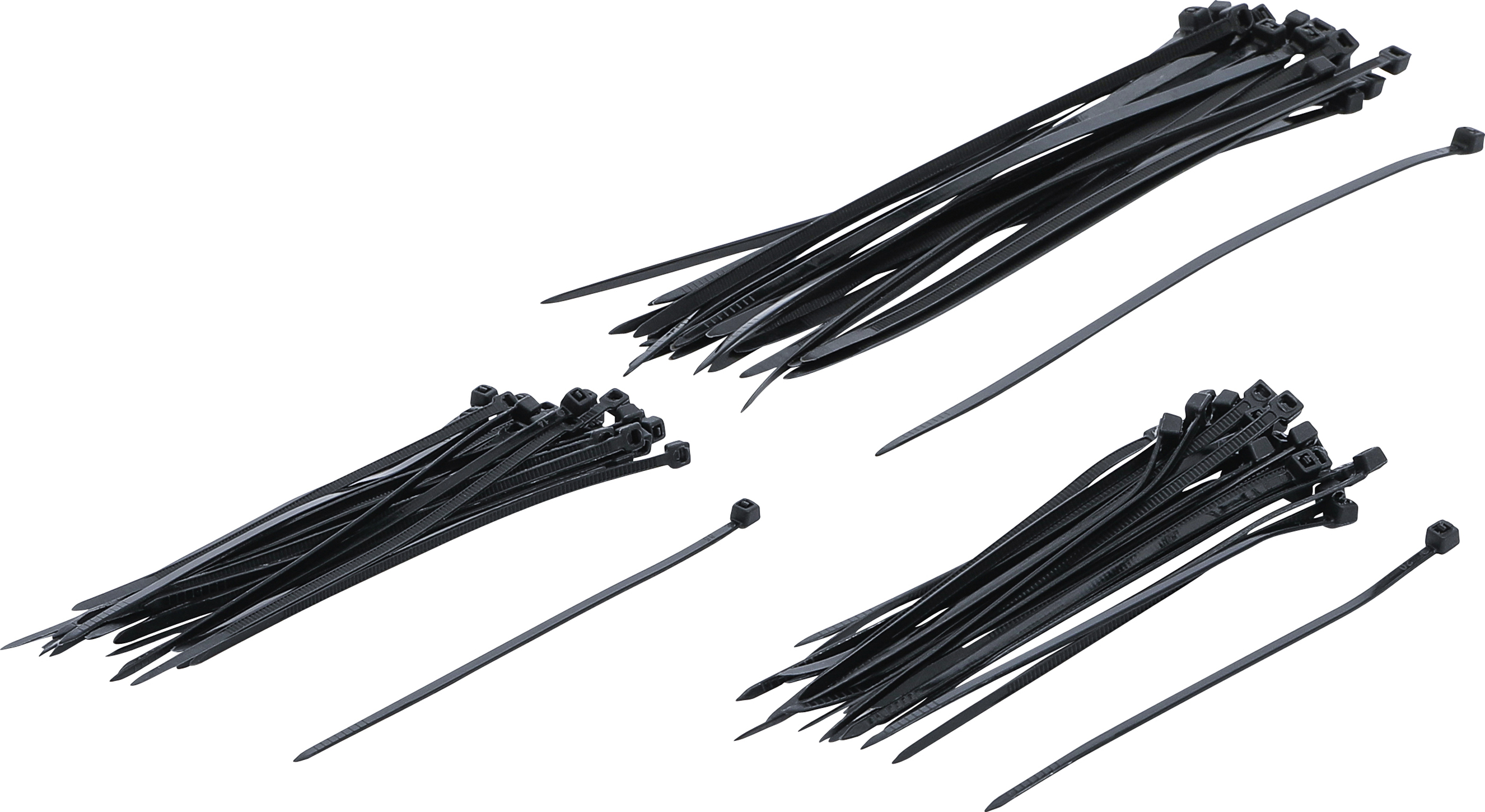 Kabelbinder-Sortiment | schwarz | 100 - 200 mm | 75-tlg.