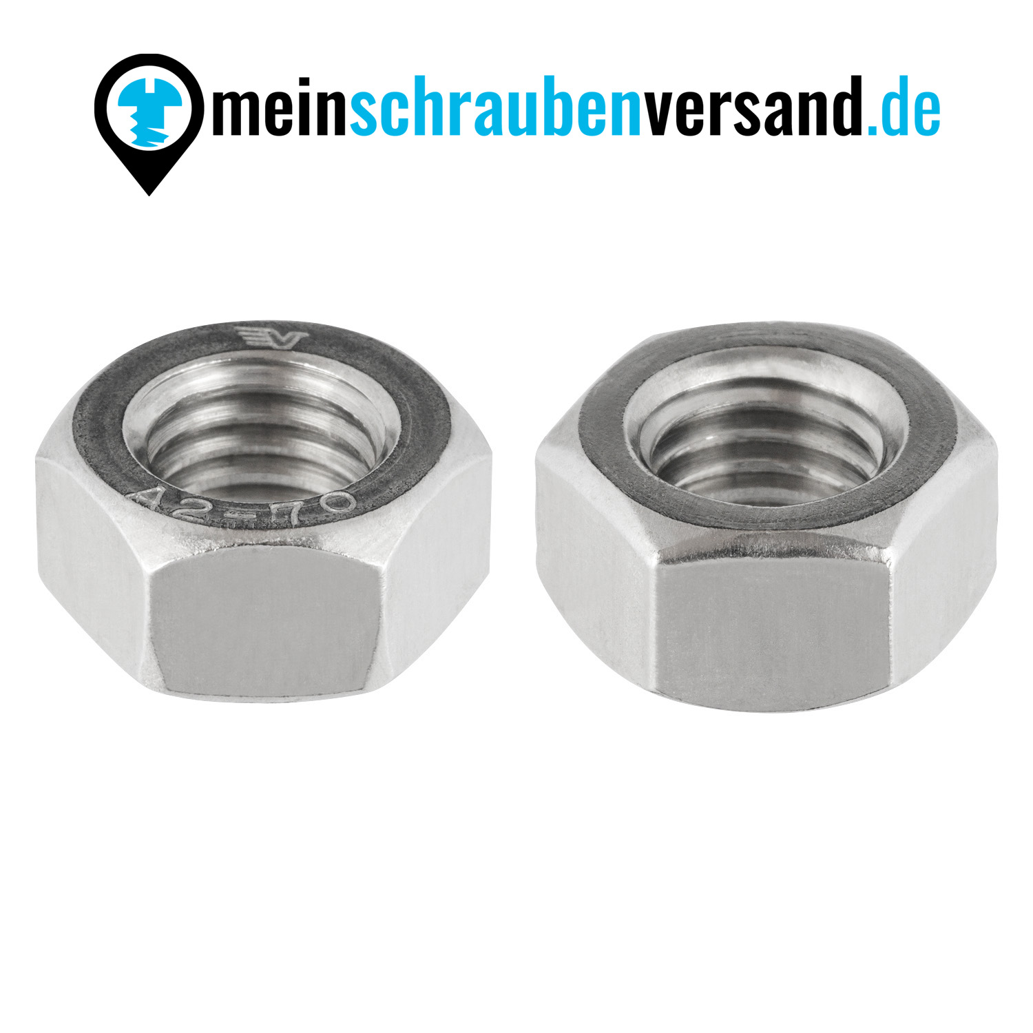 Sechskantmuttern M6 50 Stück DIN 934 (standrad Ausführung) M3 - M12 - ISO 4032 - Edelstahlmuttern - Schraubenmuttern - A2 V2A rostfreier Edelstahl