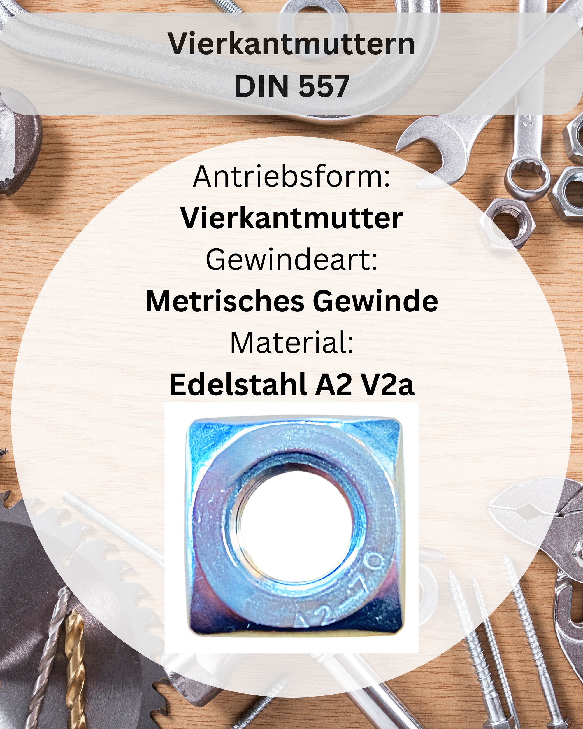 Vierkantmuttern (hohe Form) - Mutter (alle Größen & Mengen M5 - M6 - M8 - M10 - M12 - M16) - DIN 557 - Edelstahl A2 (V2A) - Einlegemutter M6-25 Stück Vierkantmuttern (hohe Form) - Mutter (alle Größen & Mengen M5 - M6 - M8 - M10 - M12 - M16) - DIN 557 - Edelstahl A2 (V2A) - Einlegemutter M6-25 Stück