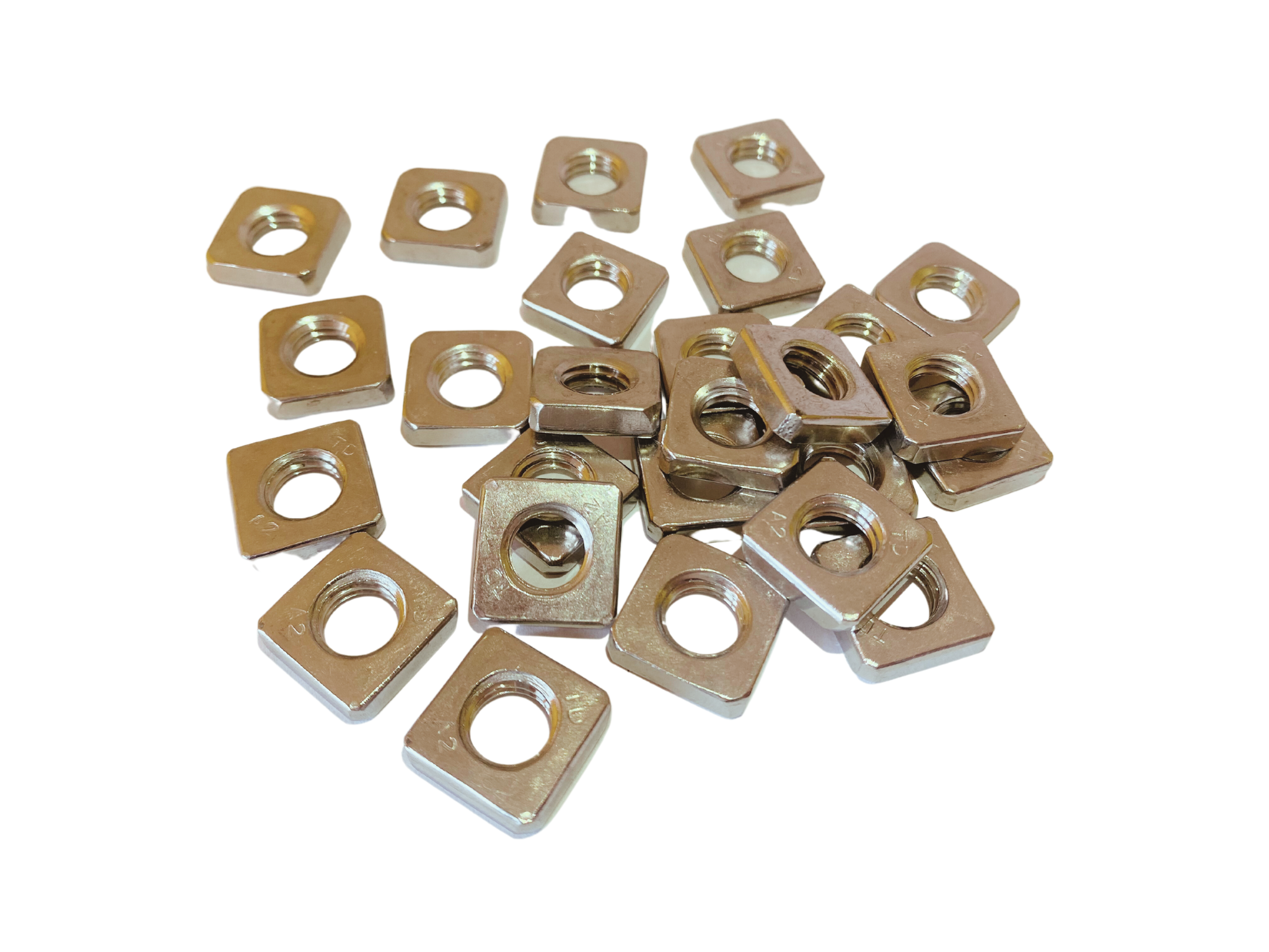 Vierkantmuttern (niedrige Form) - Mutter (alle Größen & Mengen M2 - M2,5 - M3 - M4 - M5 - M6 - M8 - M10) - DIN 562 - Edelstahl A2 (V2A) - Einlegemutter -  M10 50 Stück