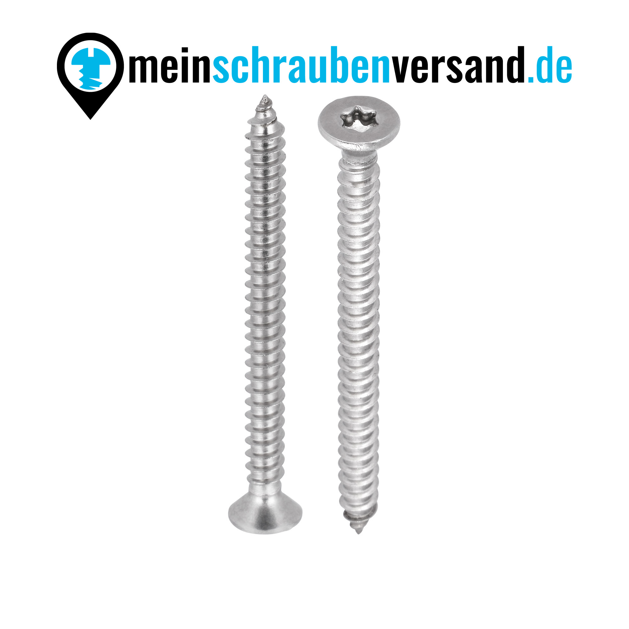 Blechschrauben mit Senkkopf und Innensechsrund 4,2x22 Torx Edelstahl ISO 14586 DIN 7982 Form C (mit Spitze) 4,2 x 22 mm 50 Stück