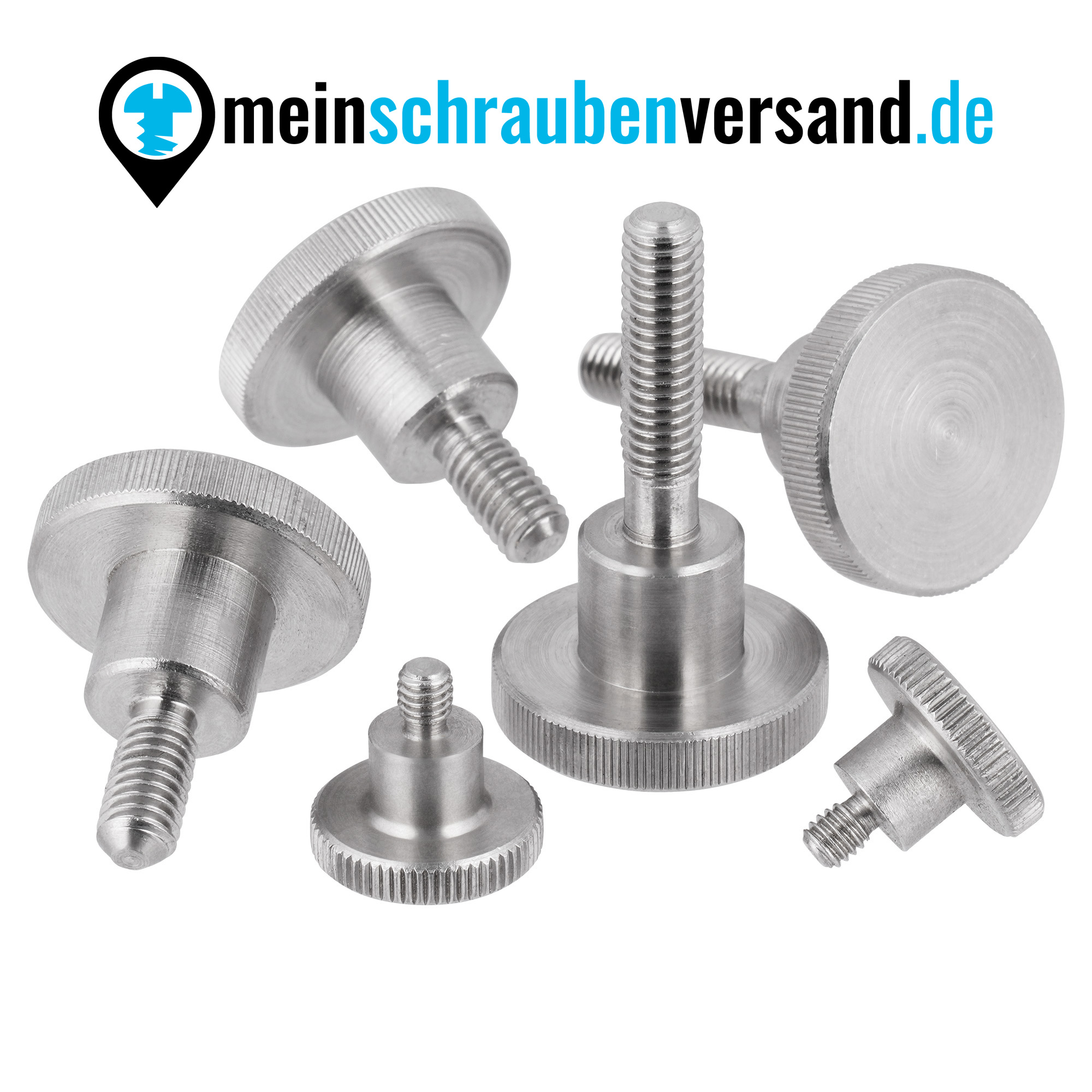 Rändelschrauben hohe Bauform M5x10 DIN 464 rostfreier Edelstahl A1 Daumenschrauben Stellschrauben M5 x 10 mm 5 Stück