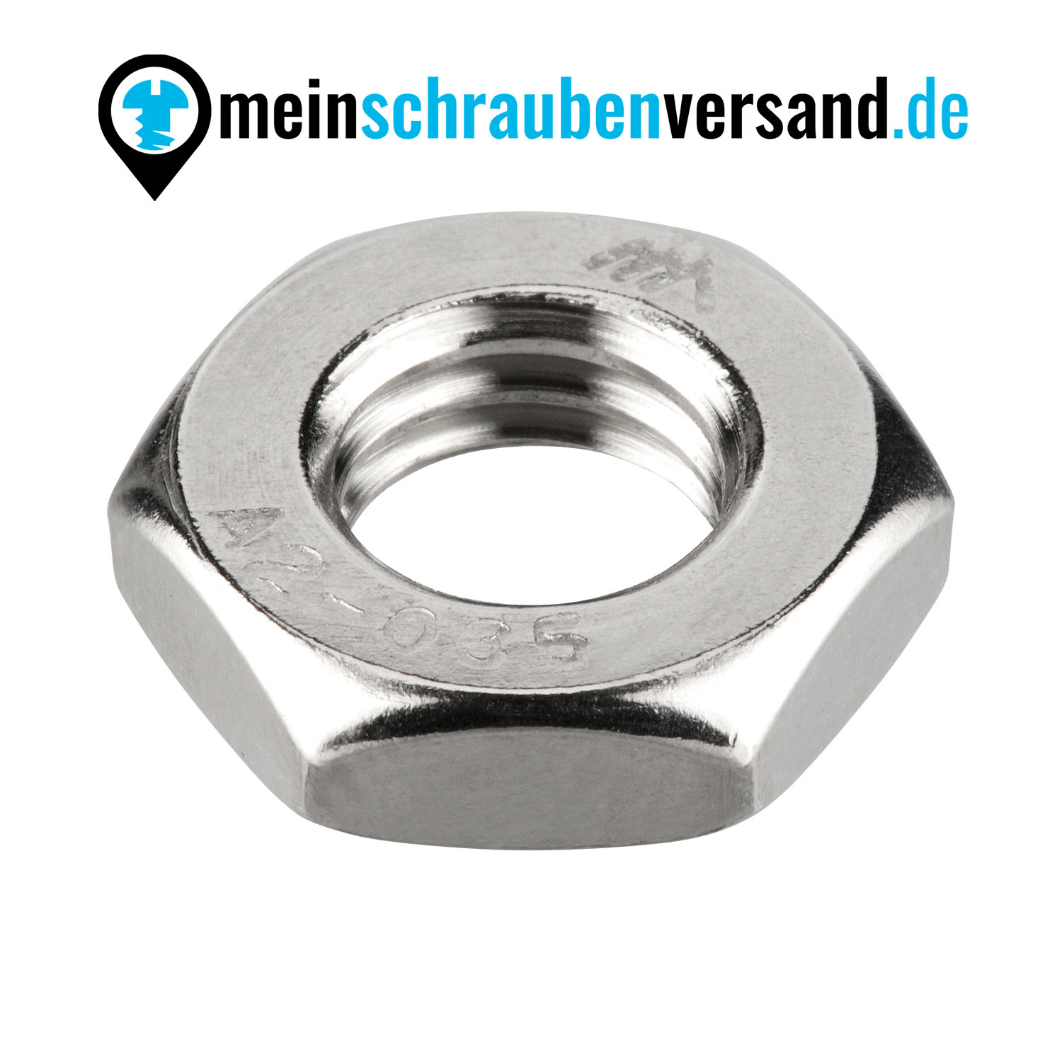 Sechskantmuttern (niedrige Form, mit Fase) M10 nach DIN 439 / ISO 4035 - Halbmuttern A2 V2A rostfreier Edelstahl - flache Standardmutter - M10 10 Stück